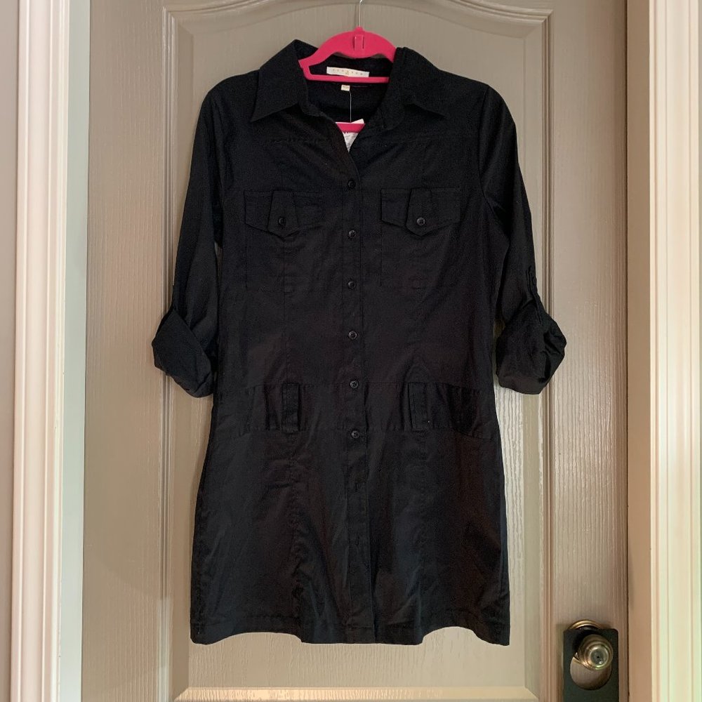 black button down shirt tunic